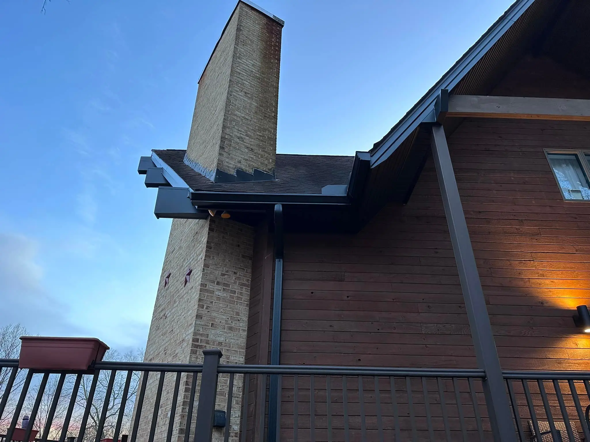 new gutter and downspout installed